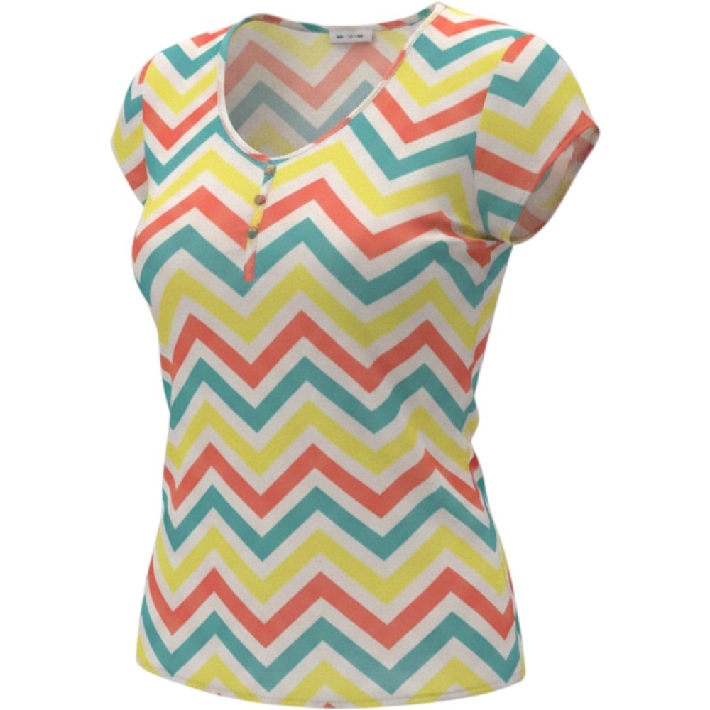 Belle du Jour Womens Multicolor Chevron V-Neck Sleeveless Blouse Top XS
